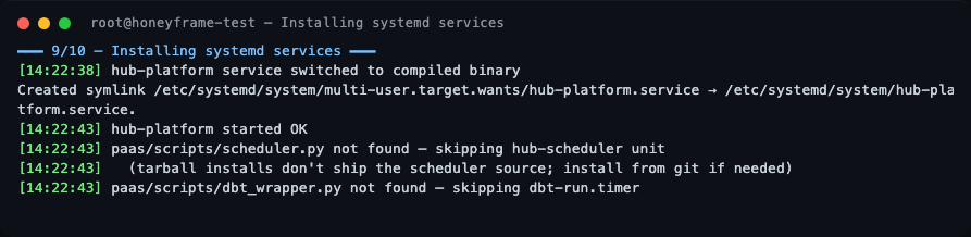 Stage 9 — installing systemd services