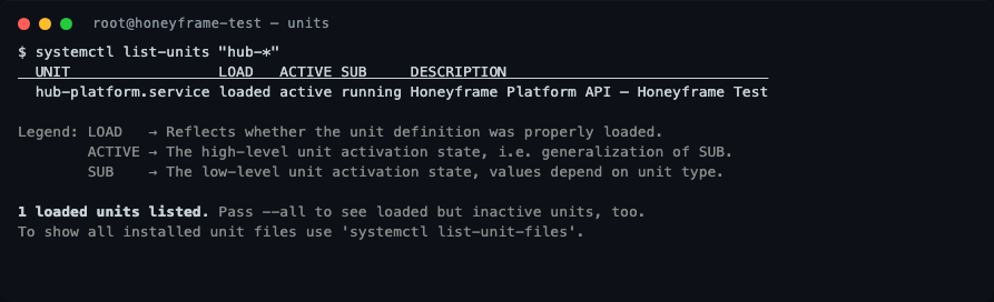 systemctl list-units hub-*