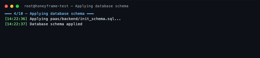 Stage 4 — applying database schema